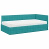 Cadre de lit d'angle avec matelas 2 pcs Turquoise Velours 542372542372