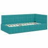 Cadre de lit d'angle avec matelas 2 pcs Turquoise Velours 542372542372