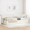 Cadre de lit d'angle avec matelas 2 pcs Crème Velours 542373542373