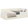 Cadre de lit d'angle avec matelas 2 pcs Crème Velours 542373542373