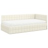 Cadre de lit d'angle avec matelas 2 pcs Crème Velours 542373542373