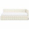 Cadre de lit d'angle avec matelas 2 pcs Crème Velours 542373542373