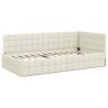 Cadre de lit d'angle avec matelas 2 pcs Crème Velours 542373542373