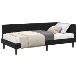 Cadre de lit d'angle avec matelas 2 pcs Noir Velours 542376542376
