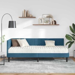 Cadre de lit d'angle avec matelas 2 pcs Bleu Velours 542377542377