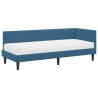 Cadre de lit d'angle avec matelas 2 pcs Bleu Velours 542377542377