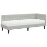 Cadre de lit d'angle avec matelas 2 pcs Gris clair Velours 542378542378