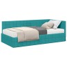 Cadre de lit d'angle avec matelas 2 pcs Turquoise Velours 542380542380