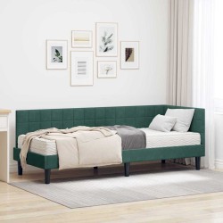 Cadre de lit d'angle avec matelas 2 pcs Vert Velours 542381542381