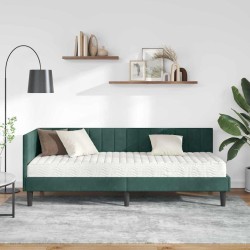 Cadre de lit d'angle avec matelas 2 pcs Vert Velours 542381542381