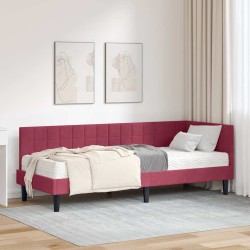 Cadre de lit d'angle avec matelas 2 pcs Vert Velours 542382542382