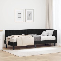 Cadre de lit d'angle avec matelas 2 pcs Noir Velours 542383542383