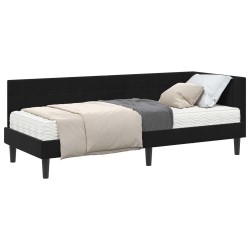 Cadre de lit d'angle avec matelas 2 pcs Noir Velours 542383542383