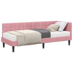 Cadre de lit d'angle avec matelas 2 pcs Gris Velours 542384542384