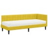 Cadre de lit d'angle avec matelas 2 pcs Jaune Velours 542385542385
