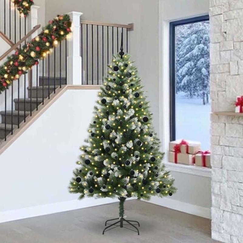 Sapin de Noël artificiel à charnière avec neige en flocons 542427542427