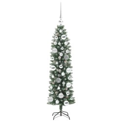 Arbre de Noël artificiel slim avec 150 LED Vert et blanc 120 cm 542450542450