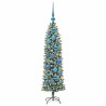 Arbre de Noël artificiel slim avec 150 LED Vert et blanc 120 cm 542452542452