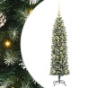 Arbre de Noël artificiel slim avec 150 LED Vert et blanc 120 cm 542453542453