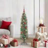 Arbre de Noël artificiel slim avec 150 LED Vert et blanc 120 cm 542454542454