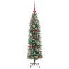 Arbre de Noël artificiel slim avec 150 LED Vert et blanc 120 cm 542454542454