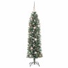 Arbre de Noël artificiel slim avec 150 LED Vert et blanc 150 cm 542455542455