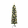 Arbre de Noël artificiel slim avec 150 LED Vert et blanc 150 cm 542457542457