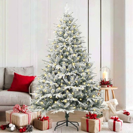 Sapin de Noël artificiel pré-éclairé Vert 180 cm PVC et PE 542458542458