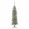 Arbre de Noël artificiel slim avec 150 LED Vert et blanc 120 cm 542460542460