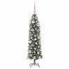 Arbre de Noël artificiel slim avec 150 LED Vert et blanc 120 cm 542460542460