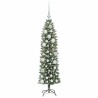 Arbre de Noël artificiel slim avec 150 LED Vert et blanc 120 cm 542473542473