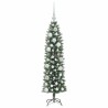 Arbre de Noël artificiel slim avec 150 LED Vert et blanc 120 cm 542473542473