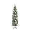 Arbre de Noël artificiel slim avec 150 LED Vert et blanc 120 cm 542492542492