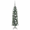 Arbre de Noël artificiel slim avec 150 LED Vert et blanc 120 cm 542492542492