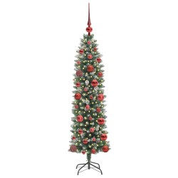 Arbre de Noël artificiel slim avec 150 LED Vert et blanc 120 cm 542493542493