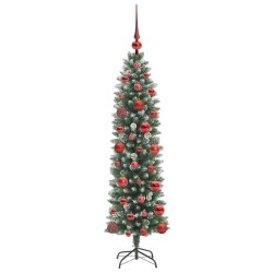 Arbre de Noël artificiel slim avec 150 LED Vert et blanc 120 cm 542493542493
