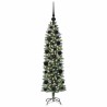 Arbre de Noël artificiel slim avec 150 LED Vert et blanc 120 cm 542494542494