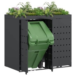 Rangement de poubelle à roulettes pour 2 poubelles Anthracite 542505542505