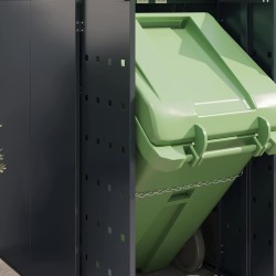 Rangement de poubelle à roulettes pour 2 poubelles Anthracite 542505542505