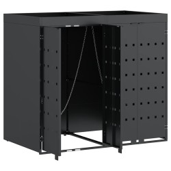 Rangement de poubelle à roulettes pour 2 poubelles Anthracite 542505542505