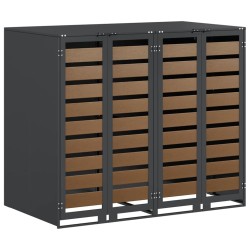 Rangement de poubelle à roulettes pour 3 poubelles Anthracite 542510542510