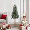 Sapin de Noël mince Vert 150 cm PVC et bois de pin massif 542511542511