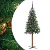 Sapin de Noël mince Vert 150 cm PVC et bois de pin massif 542511542511