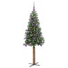 Sapin de Noël mince Vert 150 cm PVC et bois de pin massif 542511542511
