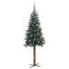 Sapin de Noël mince Vert 150 cm PVC et bois de pin massif 542511542511