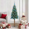 Sapin de Noël mince Vert 150 cm PVC et bois de pin massif 542512542512
