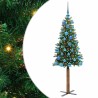 Sapin de Noël mince Vert 150 cm PVC et bois de pin massif 542512542512