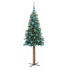 Sapin de Noël mince Vert 150 cm PVC et bois de pin massif 542512542512