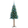 Sapin de Noël mince Vert 150 cm PVC et bois de pin massif 542512542512