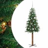 Sapin de Noël mince Vert 150 cm PVC et bois de pin massif 542514542514